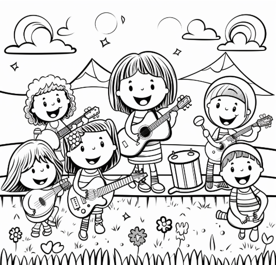 Musical Harmony Coloring Page